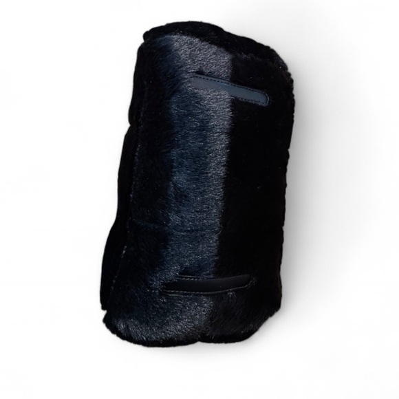 Chico's Black Faux Fur Quilted Sports Tote Bag - Picture 5 of 7